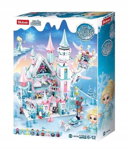 KLOCKI DLA DZIEWCZYNKI ZAMEK KRAINA LODU 1324 EL. ZESTAW KLOCKÓW PAŁAC na Arena.pl