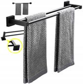 Wieszak Ścienny Na Ręczniki Łazienkowy Czarny 50Cm