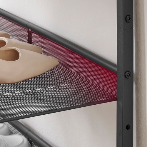 Szafka na buty loft 75x28x93 cm dąb artisan czarna metalowa na Arena.pl