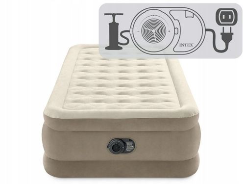 Materac dmuchany gruby jednoosobowy z pompką 191x99x46cm Intex 64426 na Arena.pl