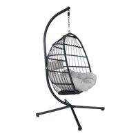 Huśtawka, kosz ogrodowy, GNIAZDO czarny na taras KW231B