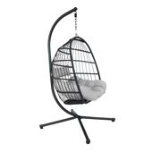 Huśtawka, kosz ogrodowy, GNIAZDO czarny na taras KW231B