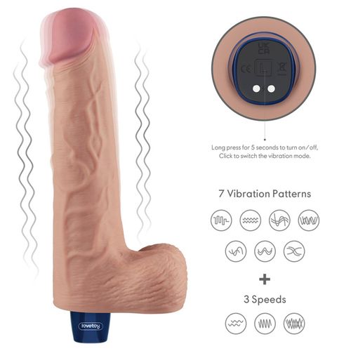 10" real softee rechargeable tpe vibrating dildo(flesh) na Arena.pl