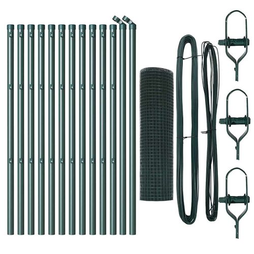 Ogrodzenie z słupkami Zielony 0,5 x 25 m Stal na Arena.pl