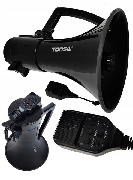 Megafon Tonsil TE 30/20 - Nagrywanie Syrena REC Wersja AKU z Akumulatorem zdjęcie 13