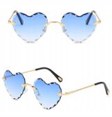 OKULARY BEZRAMKOWE SERCA PRZECIWSŁONECZNE Damskie Glamour Filtr UV400 +Etui