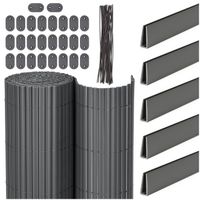 Osłona PVC maskująca 500x140 cm, profile zestaw na balkon, taras, ogrodzenie ciemnoszare