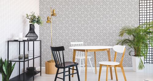 Tapeta Geometryczna Abstrakcja w Odcieniach Szarości na Arena.pl