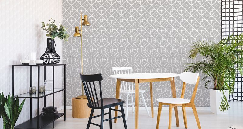 Tapeta Geometryczna Abstrakcja w Odcieniach Szarości zdjęcie 2