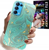ETUI DO OPPO RENO5 4G 5G - MARMURKOWE WZORY + SZKŁO HARTOWANE