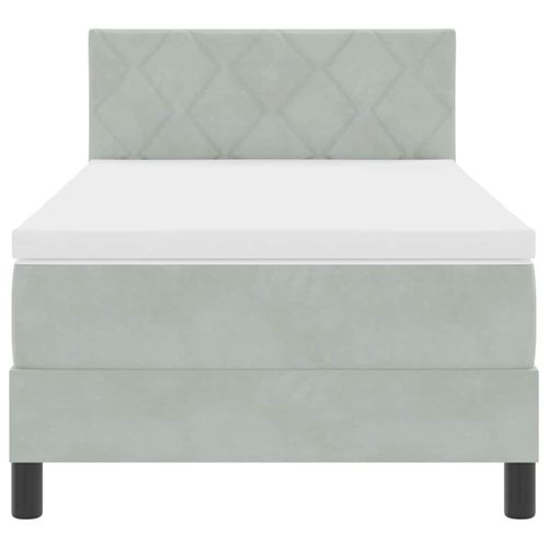 Łóżko sprężynowe z materacem Jasnoszary 90 x 200 cm Aksamit na Arena.pl