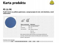 KLINGSPOR KRĄŻEK ŚCIERNY SAMOPRZYCZEPNY 150mm PS21FK gr. 40 50szt.