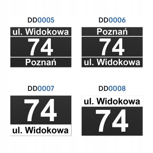 Numer Domu Na Dom Tabliczka Adresowa z Numerem Domu Czarna 32x21 4 dystanse na Arena.pl