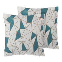Zestaw 2 poduszek dekoracyjnych w siatkę 45 x 45 cm niebieski CLARKIA