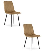 Krzesło aksamitne LAVA brąz eleganckie czarne nogi jadalni salonu x2