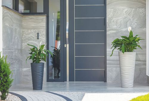 Doniczka okrągła Sahara Dunes Slim 40 | Antracyt na Arena.pl