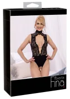 abierta fina body koronkowe z satynowym dołem i ozdobą xl