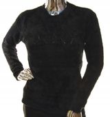 Damski sweter sweterek typu alpaka czarny uni
