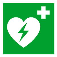 Tabliczka informacyjna ewakuacyjna grawer 10x10 cm Defibrylator (AED)