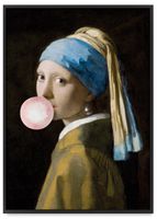 Plakat dziewczyna z balonem Vermeer 50x70 cm w czarnej ramie