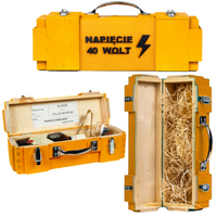 Skrzynka na flaszkę NAPIĘCIE 40 WOLT prezent upominek dla Elektryka