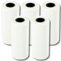 5x ROLEK PAPIER TERMICZNY SAMOPRZYLEPNY DO DRUKUŚ WKŁADY ROLKI BIAŁE