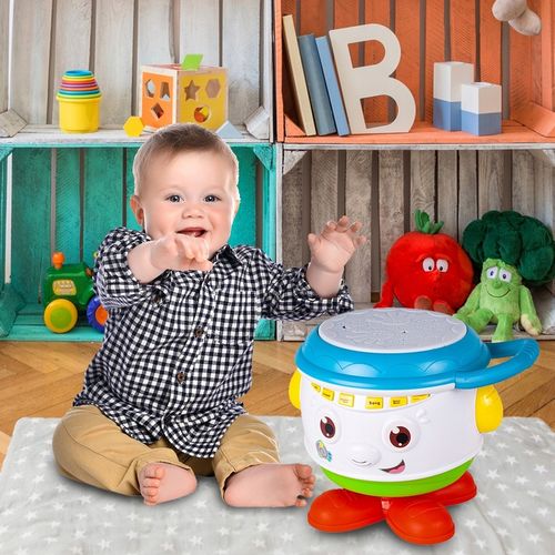 BĘBENEK MUZYCZNY INTERAKTYWNY OBROTOWY DLA DZIECI ŚWIATŁO ŚMIECH DZIECKA na Arena.pl