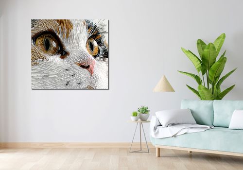 Obraz 100x90cm Nitkowany Kot na Arena.pl