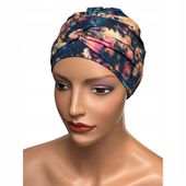 Przeplatany turban damski Sara 382 wiosenna czapka delikatna z bambusa