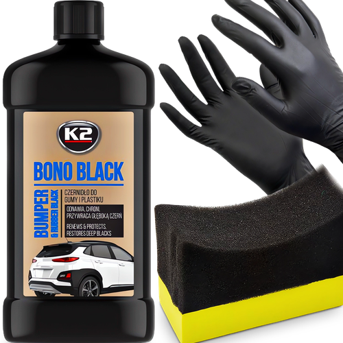 K2 Bono Czernidło Do Plastiku Opon Gumy Kokpitu + Aplikator Rękawiczki na Arena.pl