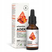 AURA HERBALS WITAMINA ADEK w Płynie A + D3 + E + K2 MK7 Krople 30ml