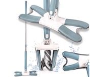 Mop wyciskany płaski składany obrotowy z wyciskaczem wkład niebieski