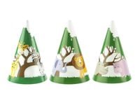 Czapeczki papierowe urodzinowe Safari, 6 szt.