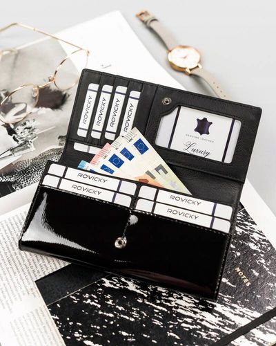 duży skórzany portfel damski na zatrzask i bigiel - 4u cavaldi na Arena.pl