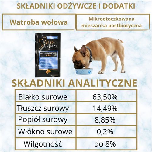 POSTBIOTYK DLA PSA MAŚLAN SupANIMAL problemy jelitowe DODATEK DO KARM PSÓW na Arena.pl