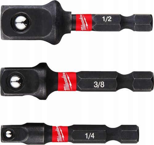 ADAPTER UDAROWY 1/4 NA 1/4 3/8 1/2 MILWAUKEE 3 szt na Arena.pl