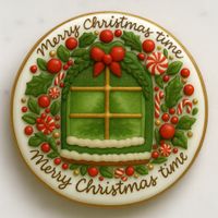 CIASTKO LUKROWANE ŚWIĄTECZNE OKNO KOŁO ROZ.S RĘCZNIE ROBIONE