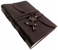 Notes Skórzany Retro Róża Wiatrów 200 stron - Prezent dla Żeglarza - AH03