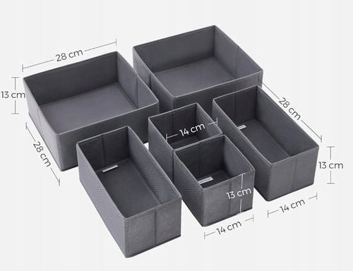 ORGANIZER NA BIELIZNĘ SKARPETKI DO SZUFLADY SZAFY ZESTAW POJEMNIK 6 na Arena.pl