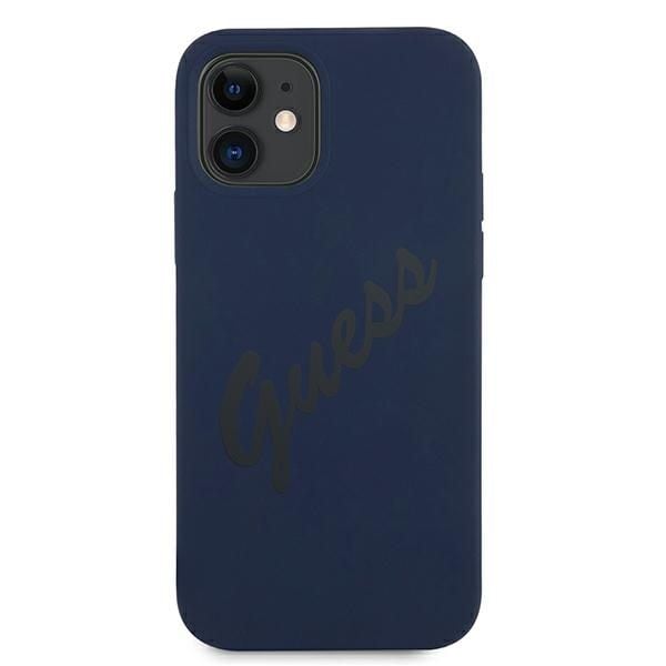 guess guhcp12slsvsbl iphone 12 mini5,4 niebieski/blue hardcase script zdjęcie 3