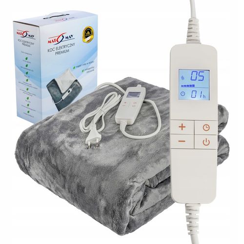 DUŻY 180x160 Koc Elektryczny Pluszowy Mata grzewcza Pilot LCD Timer na Arena.pl