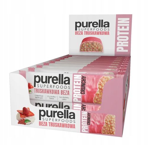 Baton proteinowy Purella Beza Truskawkowa bez dod cukru 15x45g NOWOŚĆ na Arena.pl
