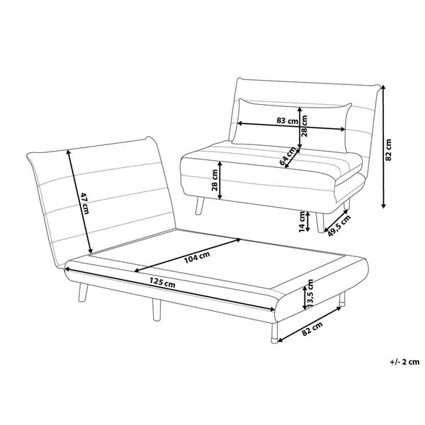 Sofa rozkładana jasnoszara SETTEN zdjęcie 9