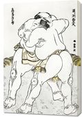 Obraz 60x90cm Sumo Wrestlers, Hokusai Japoński Vintage do Salonu