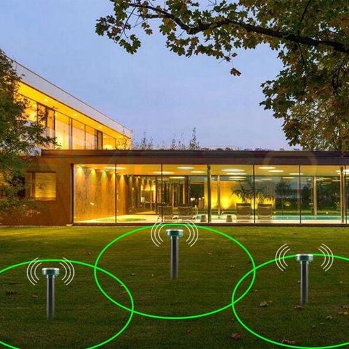 DUŻY Zestaw 4x ODSTRASZACZ na KRETY MYSZY KUNY GRYZONIE SOLARNY ZASIĘG na Arena.pl