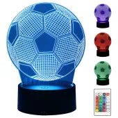 Lampka nocna piłka nożna 3d led 16 kolorów sterowana pilotem