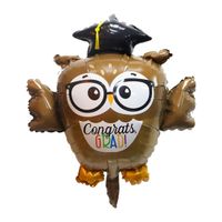 Balon foliowy Sowa Gratulacje "Congrats, GRAD!", 69x72 cm (luz)