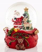 KULA ŚNIEŻNA Z MIKOŁAJEM I RENIFEREM 8,5x7x6,5CM
