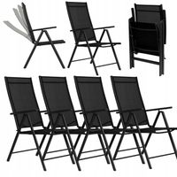 ZESTAW Krzeseł Ogrodowych 4 sztuki Krzesła do Ogrodu Regulowane Składane