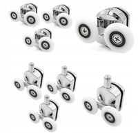 Komplet rolek kółek do drzwi kabiny prysznicowej górnych dolnych 25mm